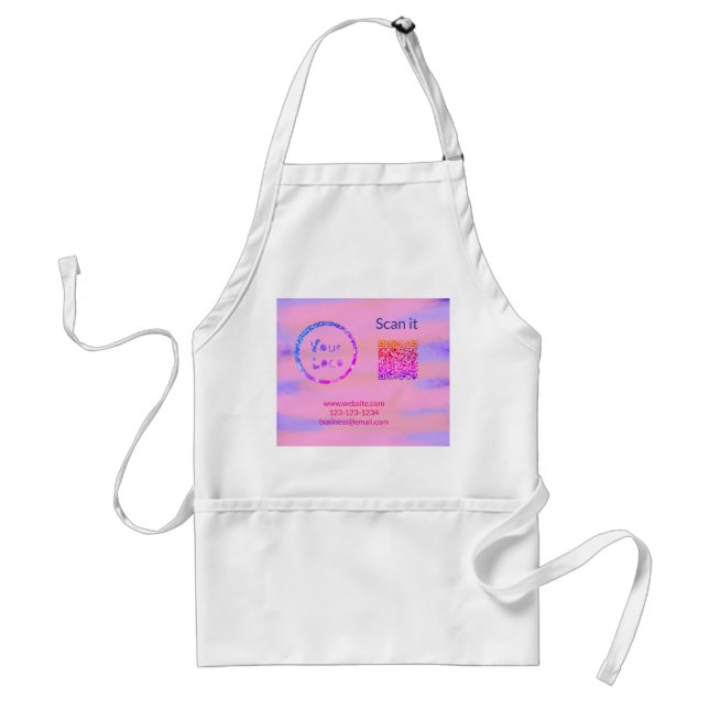 Tablier Simple minimum q r code ajouter logo code d'analys (Devant)