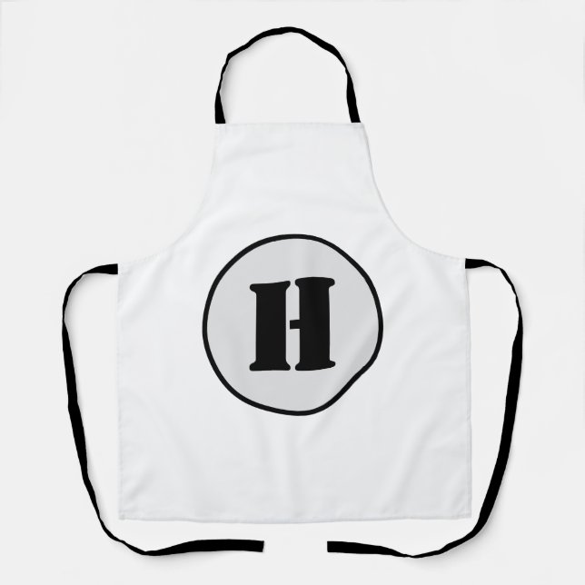 TABLIER SIMPLE MODERNE MODERNE MONOGRAM ÉLÉGANT CHIC STYLE (Recto)