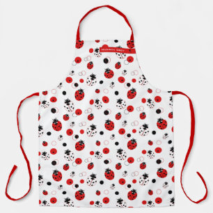 Tablier Simple Motif Ladybug rouge, noir et blanc