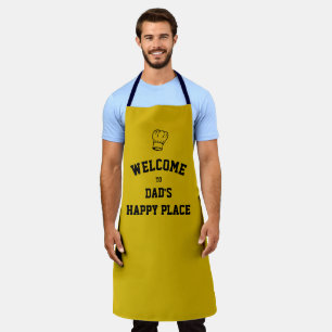 Tablier Simple PERSONNALISÉ HAPPY PLACE DAD Jaune Apron