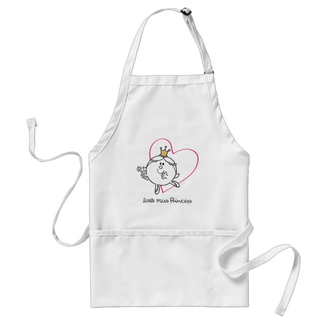 Tablier Simple petite Miss Princesse | Coeur rose (Devant)
