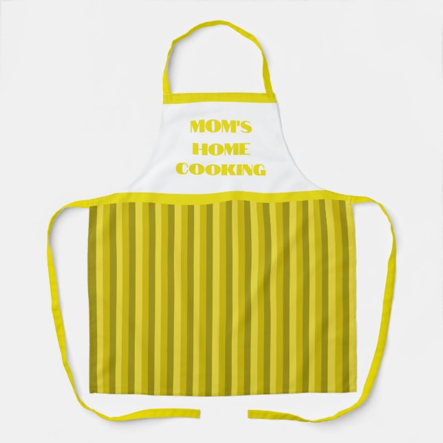 Tablier Simple Yellow Stripe Maman's Home Cuisine Apron (Recto)