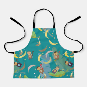 Tablier Singe mignon et bananes dans le Motif d'arbre