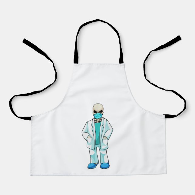 Tablier Skeleton comme docteur avec masque visage (Recto)