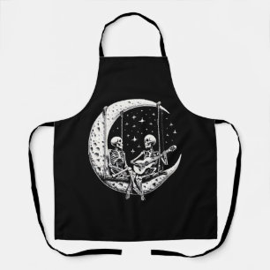 Tablier Skeleton Couple Moon Guitare