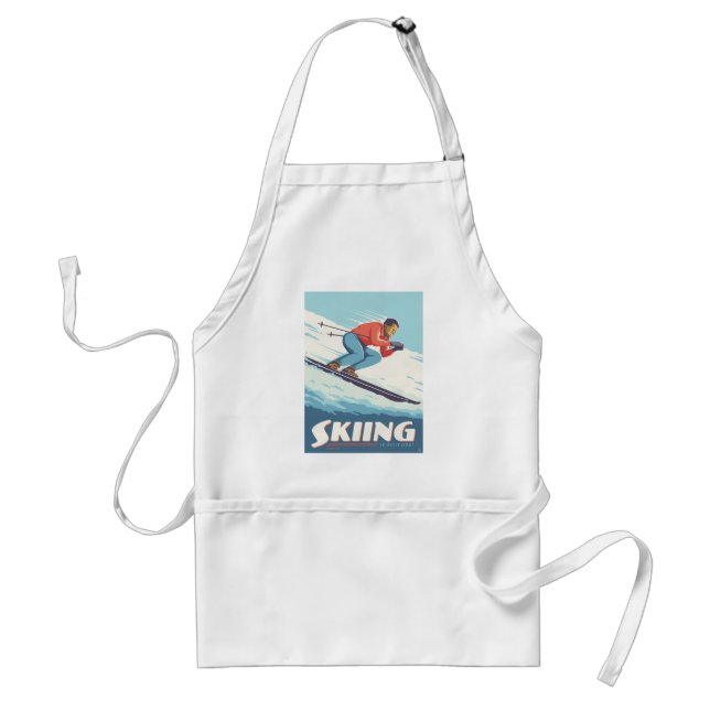 Tablier Ski est croire Retro Print (Devant)