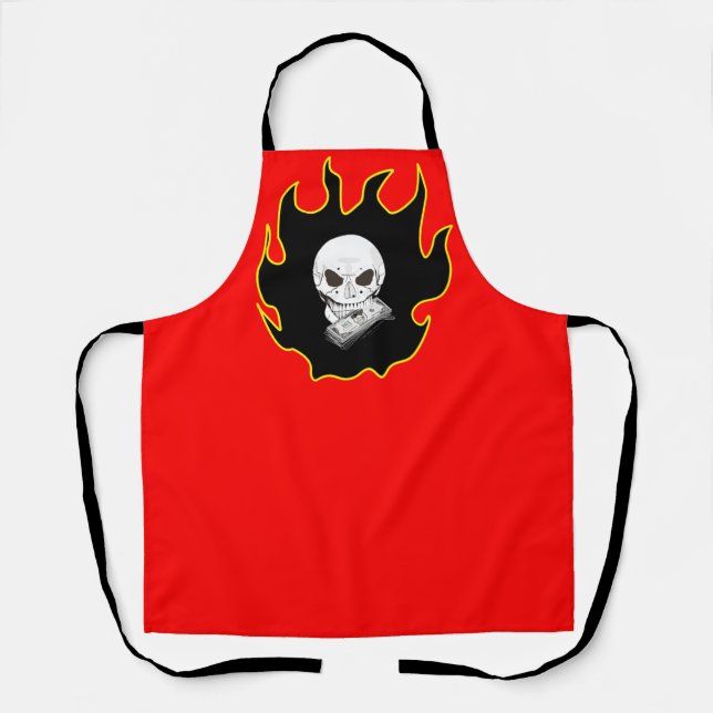 Tablier Skull Money Death Red Yellow Black White Fire  (Recto)