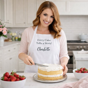 Tablier slogan du chef pâtissier blanc noir