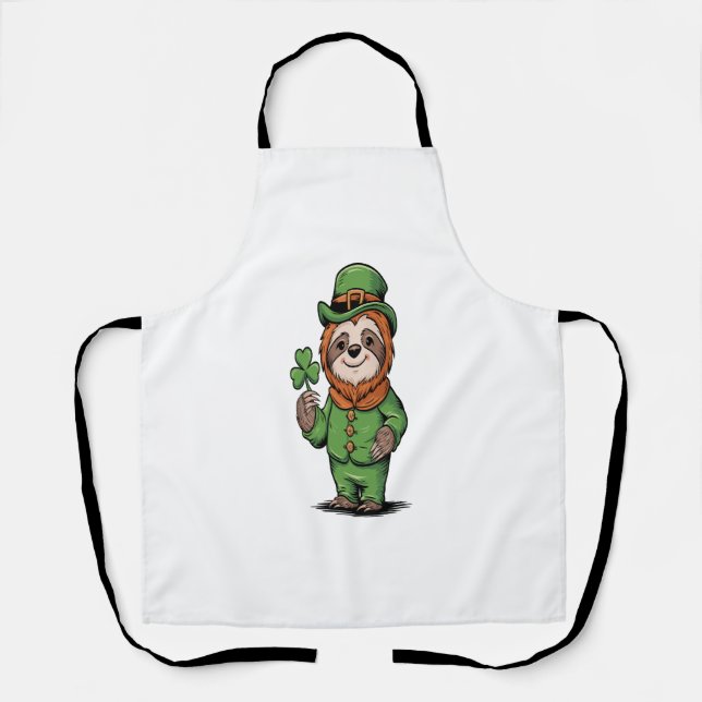Tablier Sloth St Patrick's Day Irish Lucky (Recto)