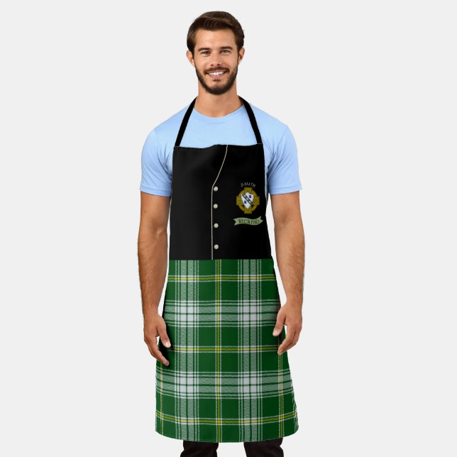 Tablier Smith Irish Shield/Tartan Personnalisé Kilt (Porté)