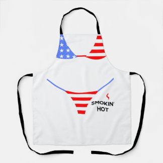 Tablier Smokin’ Hot Patriotic Apron – Red, White & Blue