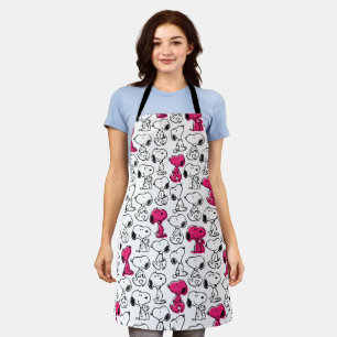 Tablier Snoopy Black & Magenta Motif