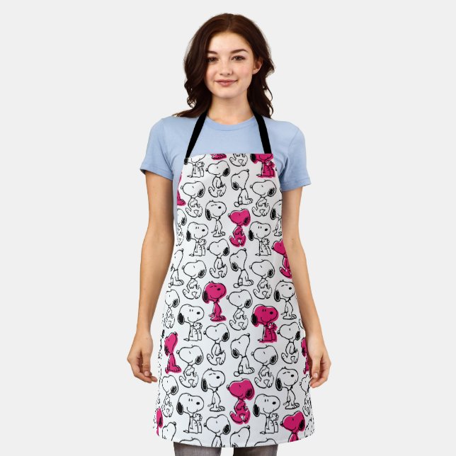 Tablier Snoopy Black & Magenta Motif (Porté)