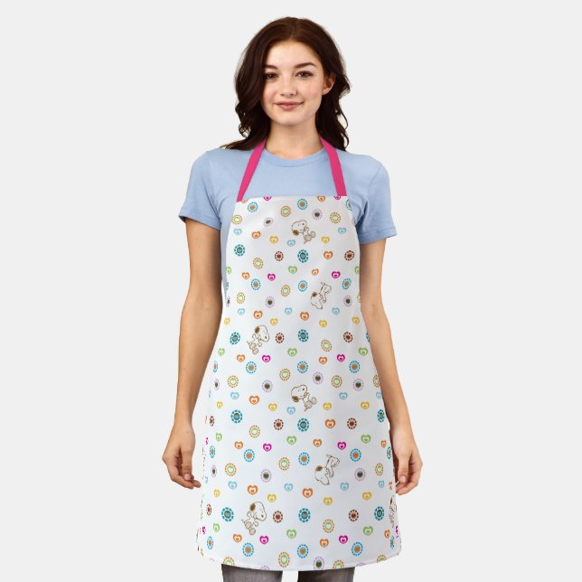 Tablier Snoopy Colorful Hearts Motif (Porté)