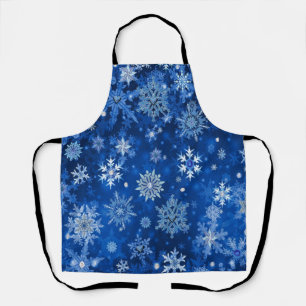 Tablier Snowflakes de Noël Blue et Silver Apron