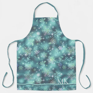 Tablier Snowflakes le plus beau Motif ID Turquoise846