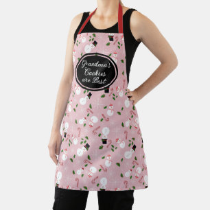 Tablier Snowman Snowflake Grandma's Cookies Xmas Apron