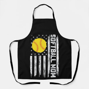 Tablier Softball Mom American Us Drapeau Fête Vintage des