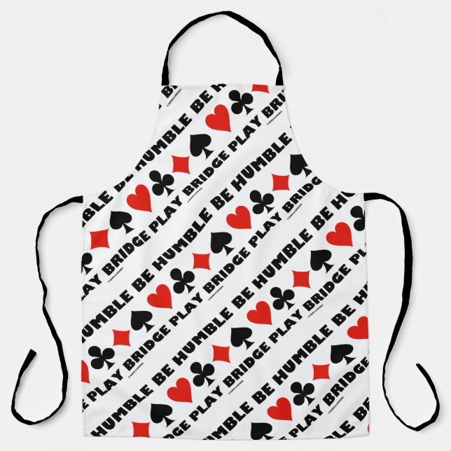 Tablier Sois humble Play Bridge Quatre combinaisons de car (Recto)