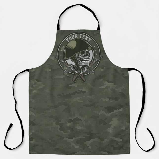 Tablier Soldat de Camo militaire personnalisé : crâne et a (Recto)