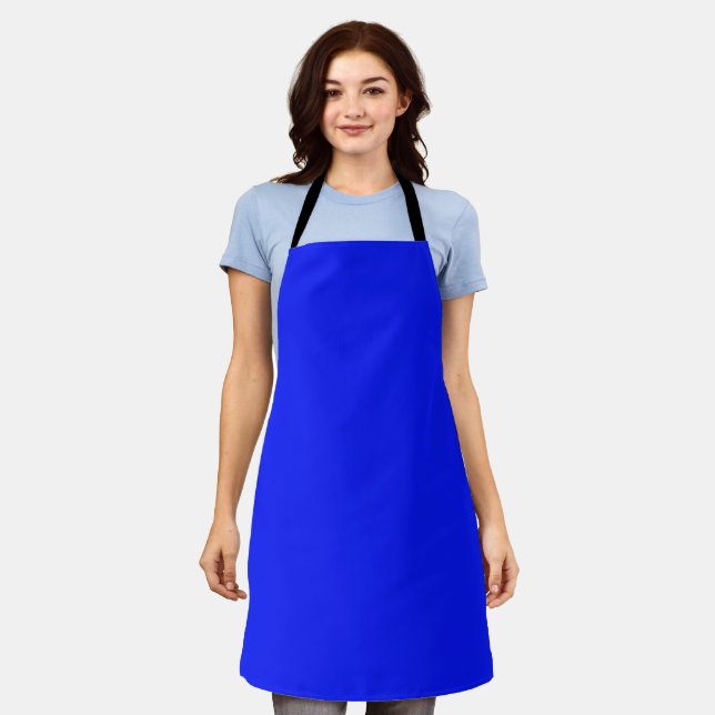 Tablier Solid color plain sapphire bright blue (Porté)
