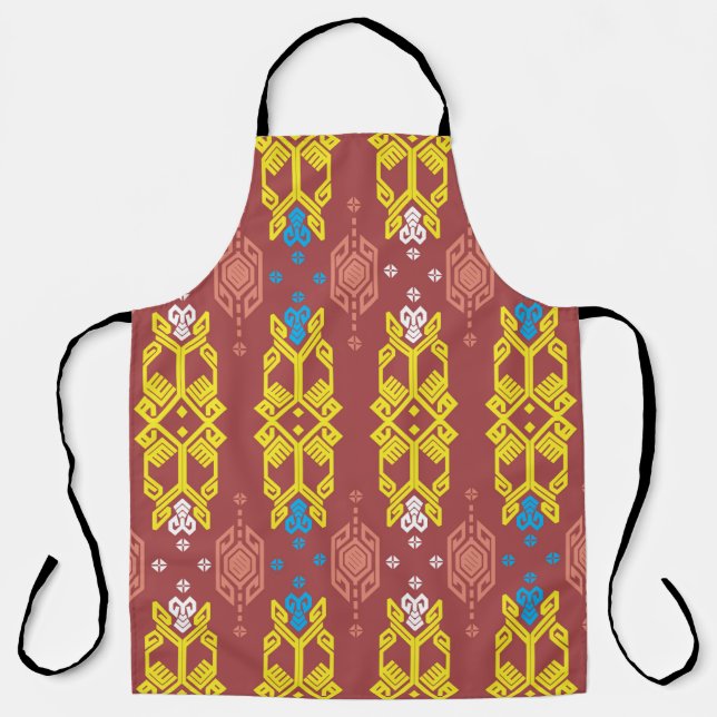 Tablier Songket Tenun Geometrik Motif sans couture avec Cr (Recto)