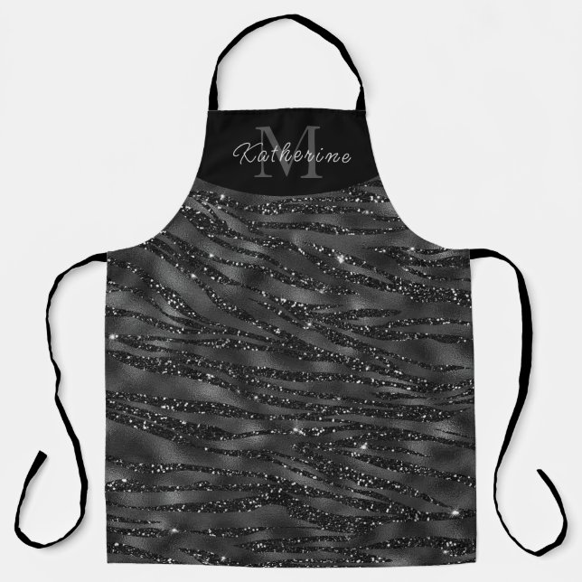 Tablier Sophisticate de Spa de Parties scintillant noire (Recto)