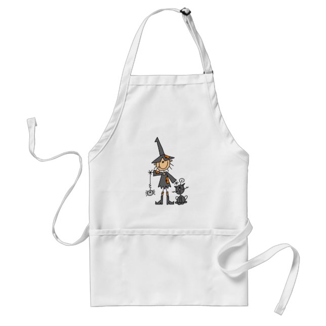 Tablier Sorcière avec le chat noir (Devant)