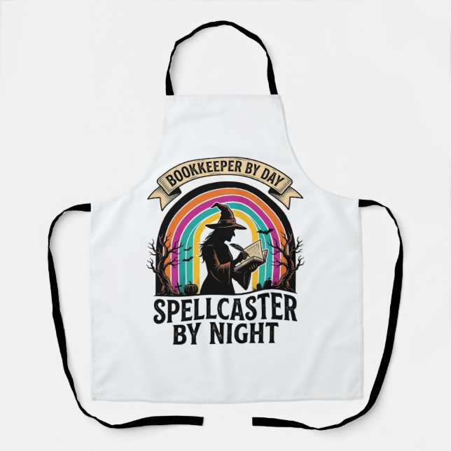 Tablier Sorcière Comptable Rétro Halloween Comptabilité De (Recto)