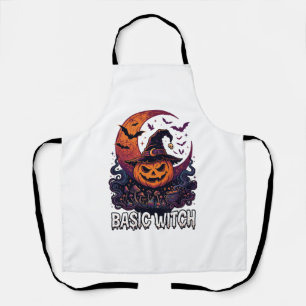 Tablier Sorcière de base Halloween Citrouille Croissant de