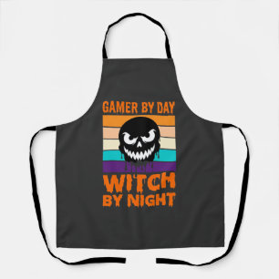 Tablier Sorcière Joueuse Halloween Crâne Rétro