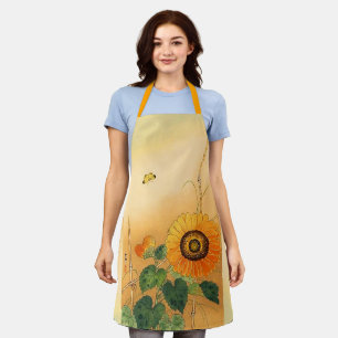 Tablier SOUFFLE, BOUTEILLE, FEUILLE VERT Floral japonais
