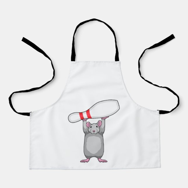 Tablier Souris à Bowling avec épingle de Bowling (Recto)