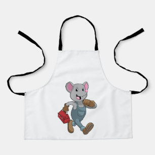 Tablier Souris comme homme de main avec Boîte à outils