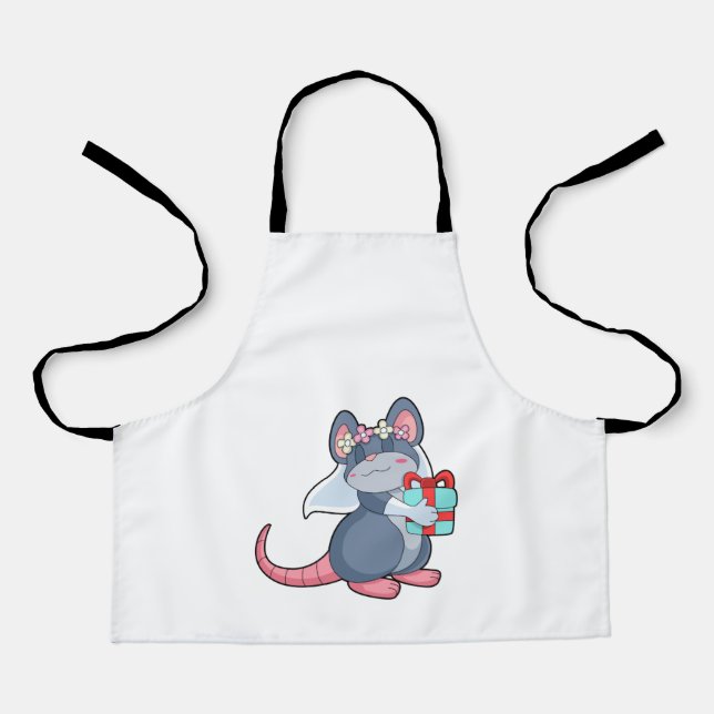 Tablier Souris comme mariée avec voile & cadeau.PNG (Recto)