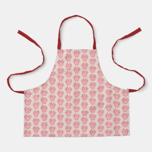 Tablier Souris en silhouette à noeud à pois sucrés