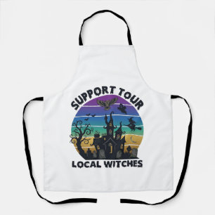 Tablier Soutenez la tournée des sorcières locales Hallowee