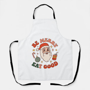 Tablier Soyez Joyeux Mangez Bon Noël Père Noël Soda Canne 
