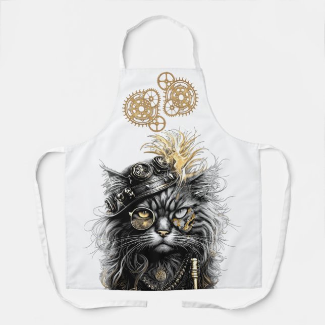Tablier Spunky Paws Le Chat Steampunk Funky  (Recto)