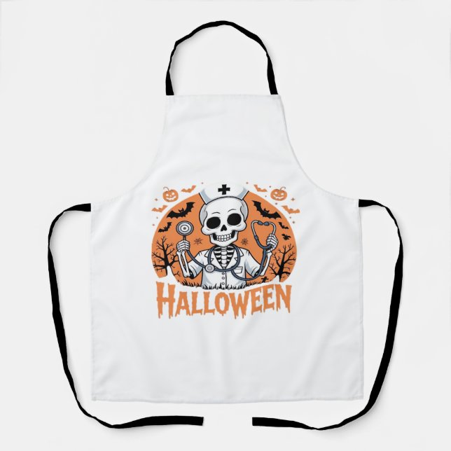 Tablier Squelette de l'infirmière d'Halloween Essential T- (Recto)