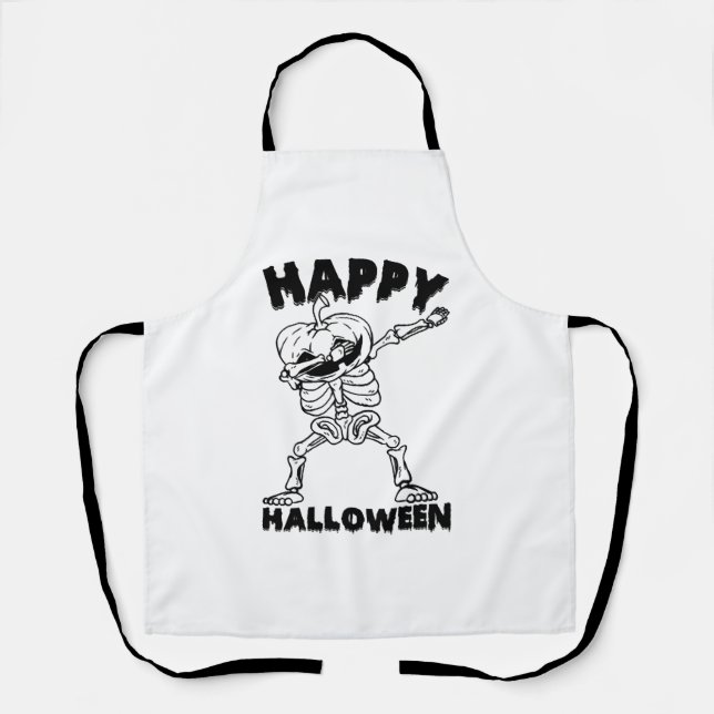 Tablier Squelette d'Halloween avec Citrouille - Bonne Hall (Recto)