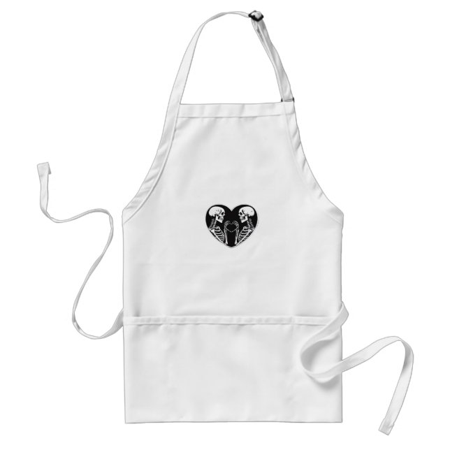 Tablier Squelette Mains Coeur Signer Halloween Costume Ret (Devant)