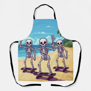 Tablier Squelettes Cool Sur La Plage Design