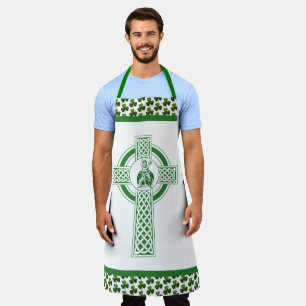 Tablier St Patrick Shamrock Vert Catholique Apron