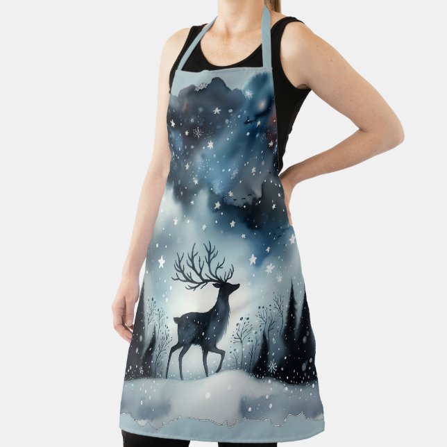 Tablier Starry Winter Night Deer  (Insitu)