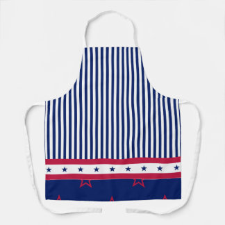 Tablier Stars & Grilles Rouge Blanc Bleu Patriotique Grill