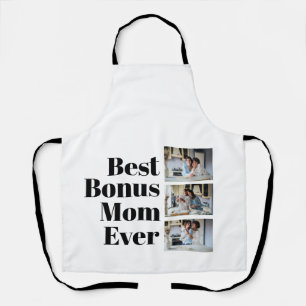 Tablier StepMom cadeau Best Bonus Mom 3 Photo Collage