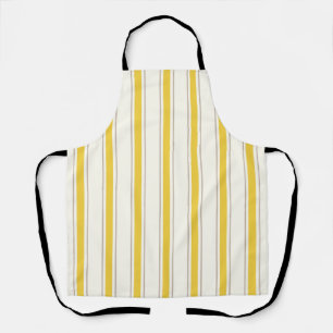 Tablier Store de Résort Côtier Rayé Cuisine Jaune Citron