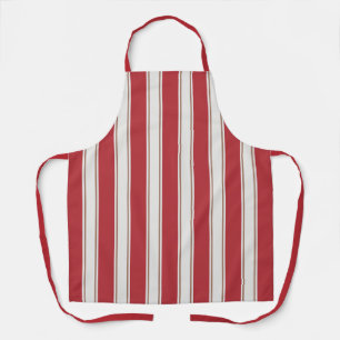 Tablier Stripes de souris classiques rouge, blanc et mocha