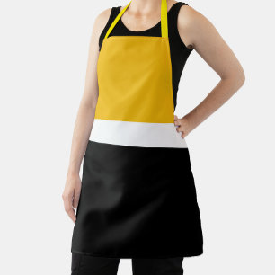 Tablier Style de bloc de couleur noir blanc jaune